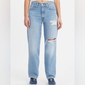 Levi's 94 Baggy Light Blue Distressed Women Jeans